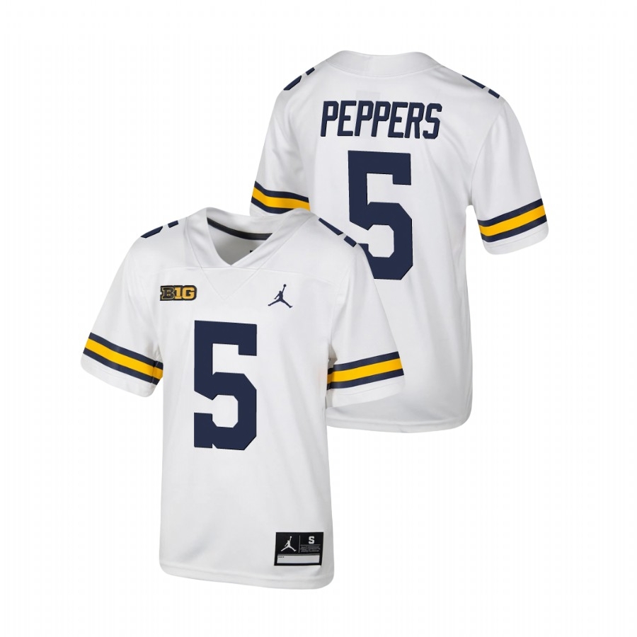 Michigan Wolverines Youth NCAA Jabrill Peppers #5 White Untouchable College Football Jersey TSG2549RQ